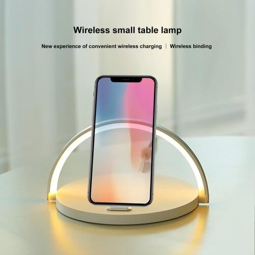 10w Wireless Charger Block Holder For Smart Phone Foldable Fast Charging Table Phone Stand Support With Led Table Lamp Portable