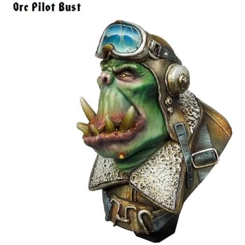 New Unassembled 1/12 high 65mm Orc Pilot Bust Resin Kit DIY Toys Unpainted resin model