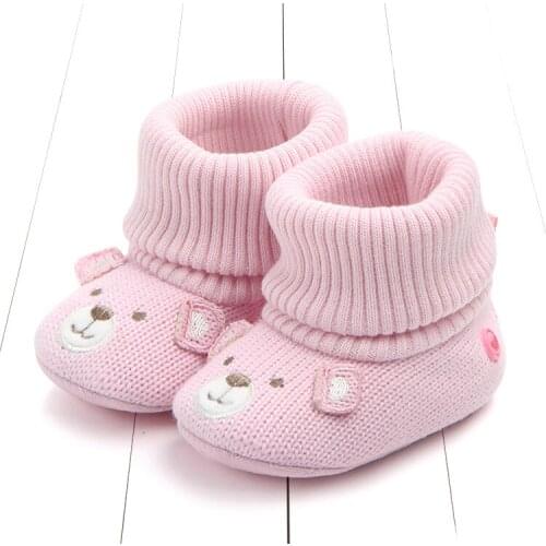 New Baby Boy Girls Winter Warm Snow Boots Lace Up Soft Sole Kids Infant Toddler Shoes Cartoon Dog Newbron Cotton First Walkers