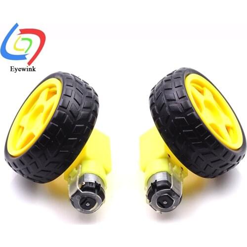 One pair=2pcs TT Motor + 2pcs Wheel For Arduino Diy Kit Wheels Smart Car Chassis Motor Robot Remote Control Car DC Gear Motor