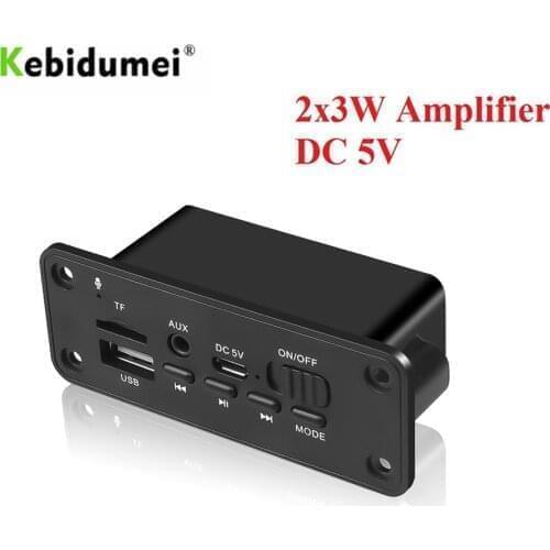 V5.0 5V MP3 WMA Decoder Board Audio Module 2 x 3W Amplifier USB TF Radio FM Receiver Bluetooth MP3 Player DC 5V For Car Home