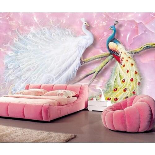 CJSIR Custom Photo Wallpaper Mural Wall Sticker Pink Romantic Love TV Background Wall Papel De Parede 3d Para Sala Atacado