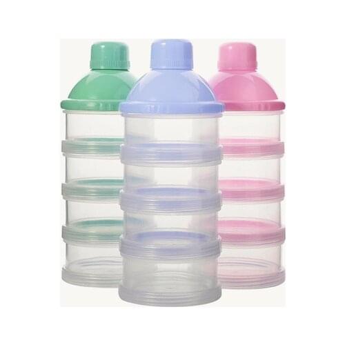 Portable Milk Powder Formula Dispenser Food Container Storage Feeding Box for Baby Kids Toddler Four Grid Baby Food Storage Box