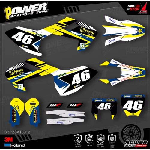 PowerZone Custom Team Graphics Decals 3M Stickers Kit For Husqvarna Sticker 2016-18 TC FC TX FX FS 2017-19 TE FE 125-450cc 12