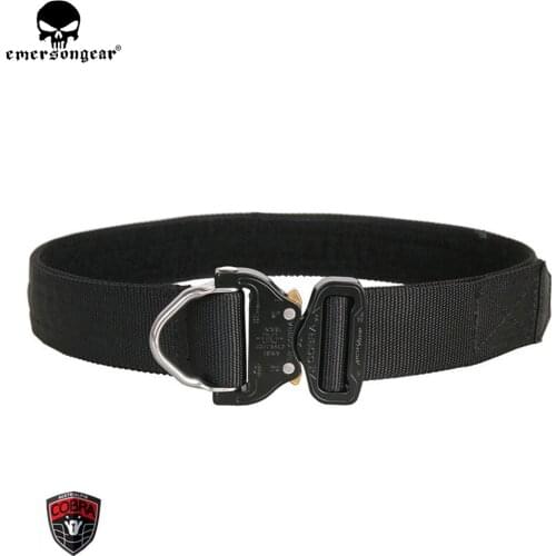Emersongear Military D-Ring Riggers Belt 1.75 Inch Cobrabuckle Shooter Paintball Airsoft Wargame Emerson Belt Black EM9313