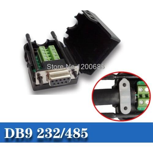 Connector DB9 9pin plug pin D-SUB Terminal Board Plastic Cover solderless screw