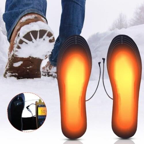 USB Heated Shoe Insoles Electric Foot Warming Pad Feet Warmer Sock Pad Mat Winter Outdoor Sports Heating Insoles Winter Warm