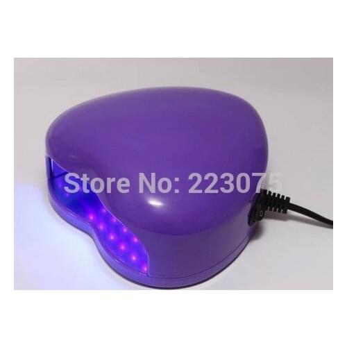 New 110v or 220v LED Lamp Soak-off Gel Polish Nail Cure UV Dryer Heart-shaped 3W Manicure Machine purple