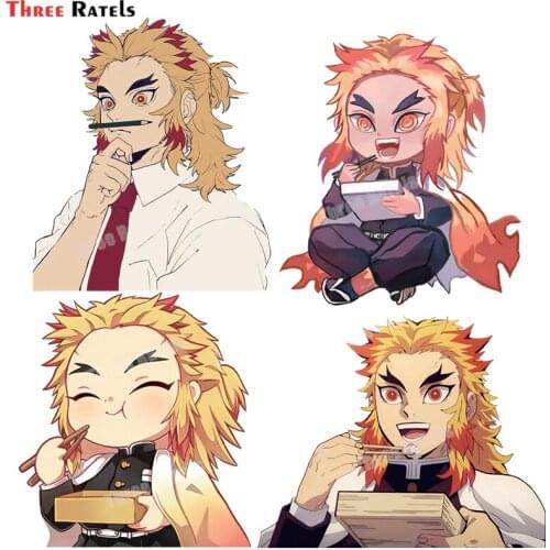 Three Ratels A757 Rengoku Kyoujurou Kimetsu No Yaiba External Decoration Sticker For Car Body Auto Accessories Waterproof·Decals