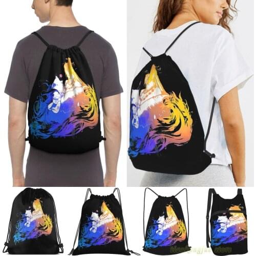Unisex Drawstring Bags Lulu Final Fantasy Women Drawstring Backpacks Men Outdoor Travel Backpacks Training Fitness Bag
