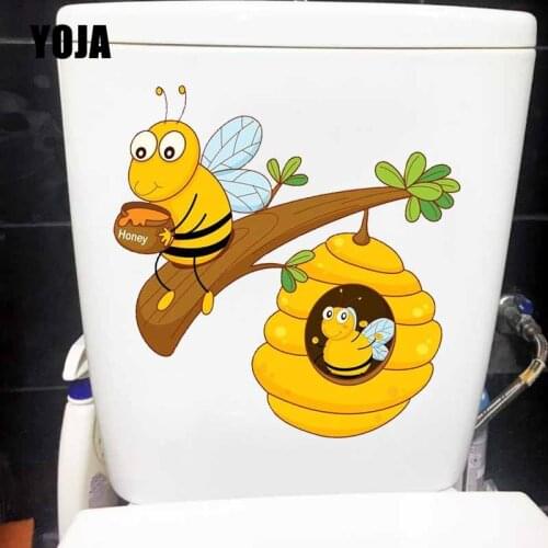 YOJA 22.7X20.9CM Modern Art Living Room Home Decor Wall Sticker Toilet Decal Lovely Bees And Honeycombs T5-0943