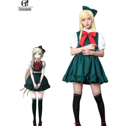 ROLECOS Sonia Nevermind Cosplay Costume Anime Danganronpa 2 Cosplay Costume Women Uniform Halloween Shirt Dress Belt Full Set