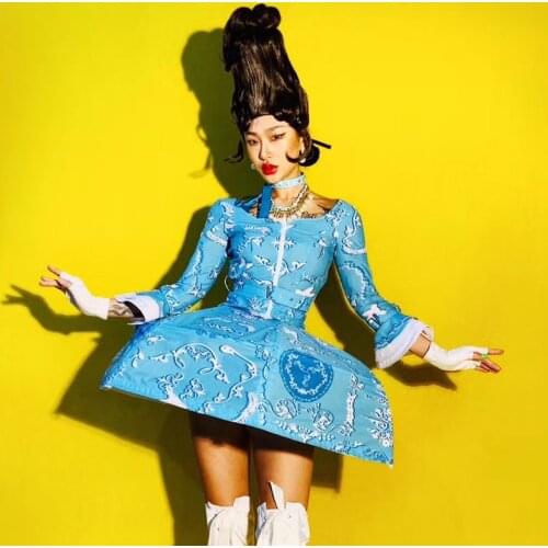 New Stage Costumes Nightclub Dj Singer Gogo Dance Costume Laser Leather Dress Rave Birthday Party Outfit Women Festival Clothing