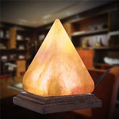 1pc Pyramid Natural Himalayan Air Purifier Salt Lamp Ionic Rock Crystal Night Lights Usb Colorful Color Himalayan Salt Lamp #G2