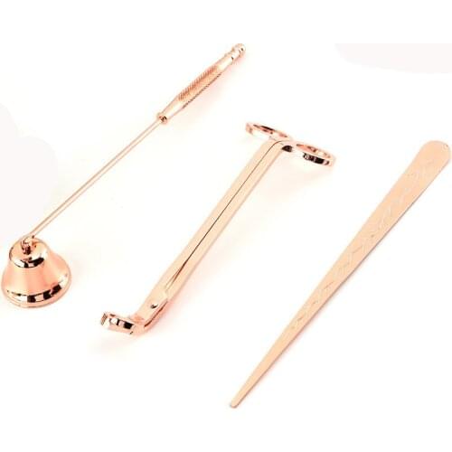 20Sets 3 in 1 Candle Snuffer Wick Trimmer Hook Wicks Dipper Stainless Steel Oil Lamp Trim Scissor Gold Silver Black Wholesale K1