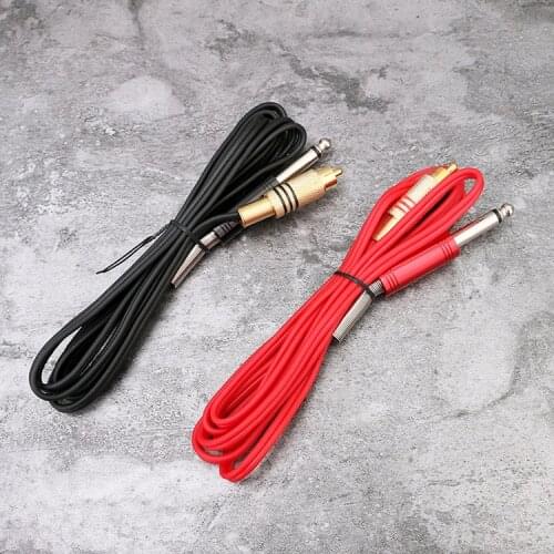 2pcstattoo machine Economic Black and Red RCA Tattoo Clip Cord For Tattoo Power Kit Set Supply free shipping