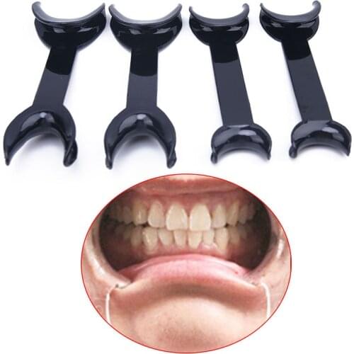 4PCS Black T-Shape Mouth Openers Intraoral Cheek Lip Retractor Opener Double Head Orthodontic Teeth Mouth Opener Dental Tool