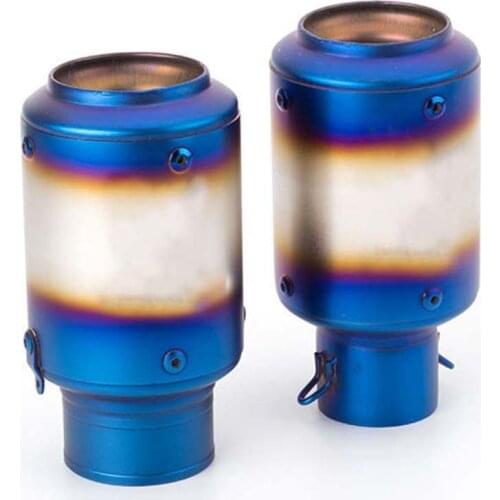 51/61mm Motorcycle for Modified Exhaust Pipe Muffler Half Blue Small Cylinder Fried Street Z1000 R1 MT10 S1000RR ER6N Z750 Z800