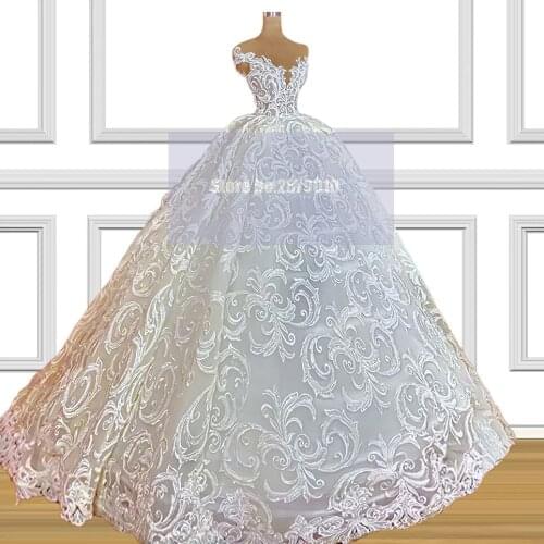 White African Luxury Wedding Dress Ball Gown Applique Floor-Length Sleeveless Vintage Wedding Gowns Bridal Gowns 2020 Dubai