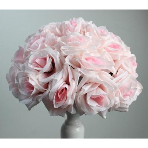 Free shipping Bride hold -light pink without grass-15cm*10pcs wedding kissing flower ball party decoraion Hotel Arcade ornaments