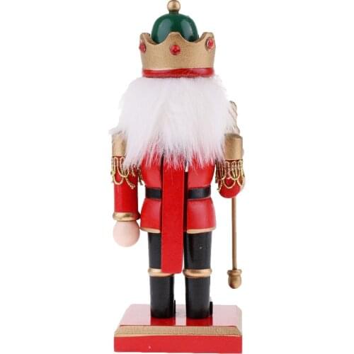 Handpainted 20cm Wood Nutcracker Soldier Figures Figurine Xmas Ornament Red
