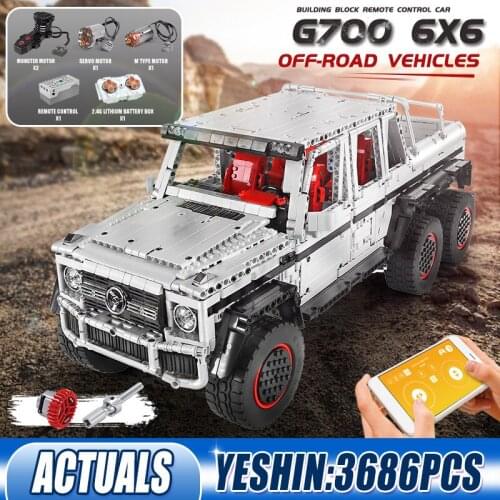 DHL Mould King 13061 High-Tech RC Car APP Motorized G700 6x6 SUV Vehicle Building Blocks Bricks Boy Toys Kids Christmas Gifts