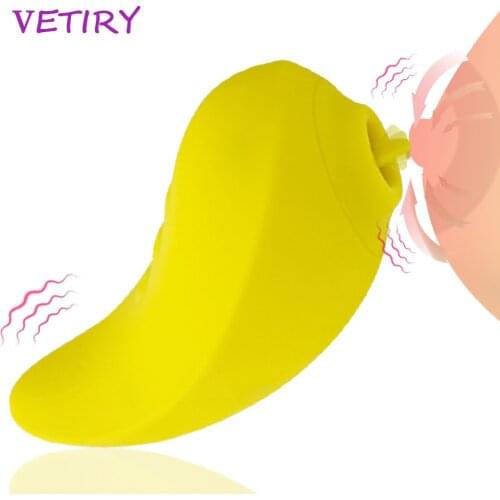 G Spot Dildo Nipple Massager Tongue Licking Sucking Vibrator Oral Sucker Vibrator Sex Toy For Women Couples Female Masturbation