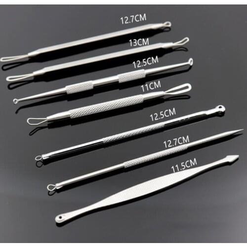 7pcs/set Stainless Steel Blackhead Remover Needles Acne Pimple Blemish Treatments Face Skin Care Beauty Tools