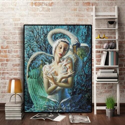 Dying Swan by Vladimir Tretchikoff Oil Painting on Canvas Posters and Prints Scandinavian Pop Art Wall Picture for Living Room