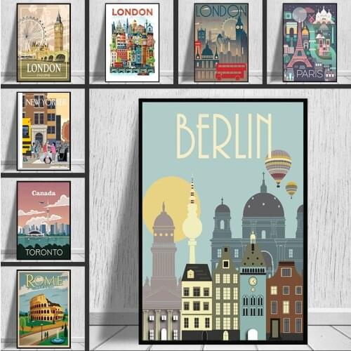 London New York Paris Canada City Map Wall Art Canvas Painting Nordic Posters Prints Wall Pictures For Living Room Home Decor