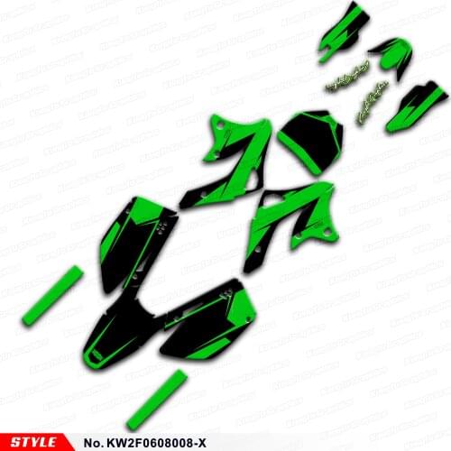 Aftermarket Team Stickers Personalized Dirt Bike Stickers for KX 250F KX 450F 2006 2007 2008 Style No.KW2F0608008-X