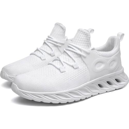 Casual Sneakers for Men Running Shoes Fashion Durable Mesh Breathable Comfortable Walking Footwear Male Teenager White Basic