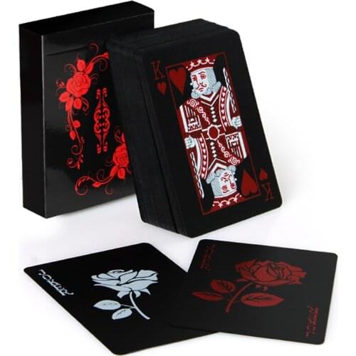 Rose Flower Frosted Waterproof Plastic Playing Cards For Gift/Party/Family Game Magic Poker Individual Flower Cut Cards
