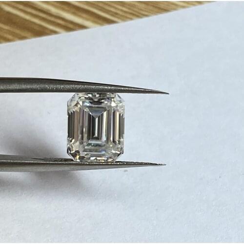 Meisidian 8x10mm 4cts VVS1 White D Emerald Cut Moissanite Stone Loose Gemstone For Ring