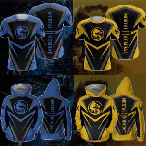 New 3D Game Mortal Kombat 11 Hoodies Sweatshirt X Sub Zero Scorpion T Shirt Anime Cosplay Costume Men Jacket Hooded Top