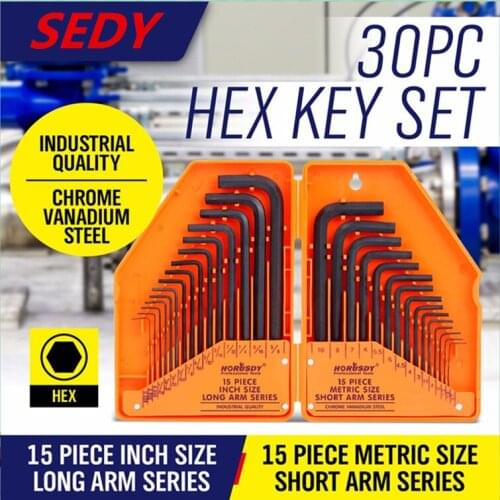 2020SEDY 30pcs Wrench Set Hex agon Flat Head Wrench Universal Key Set SAE Standard Short Long Arm CrV Steel Bicycle Repair Tools
