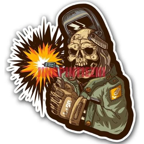 Car Stickers Vinyl Motorcycle Decal Car Window Body Decorative Zombie Welder Welding Helmet Toolbox Personality Car Stickers
