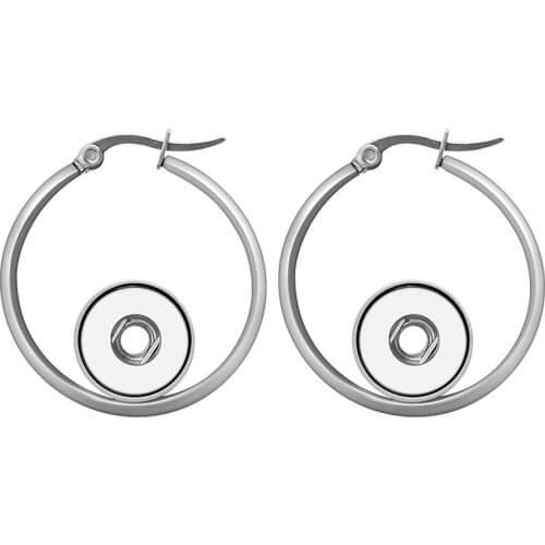 New JA0021 Fashion 316L stainless steel rhinestone snap earrings fashion pair fit 12mm snap buttons DIY wholesale