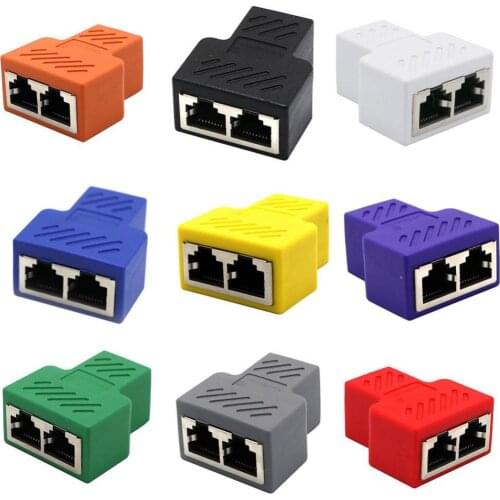 1 to 2 Dual Female Ports CAT5/6/7 RJ45 Splitter LAN Network Internet Adapter Accessories