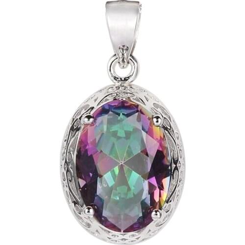 Eulonvan 925 sterling silver christmas pendant Noble women for Jewelry & Accessories Charms gifts Rainbow Cubic Zirconia S-3713