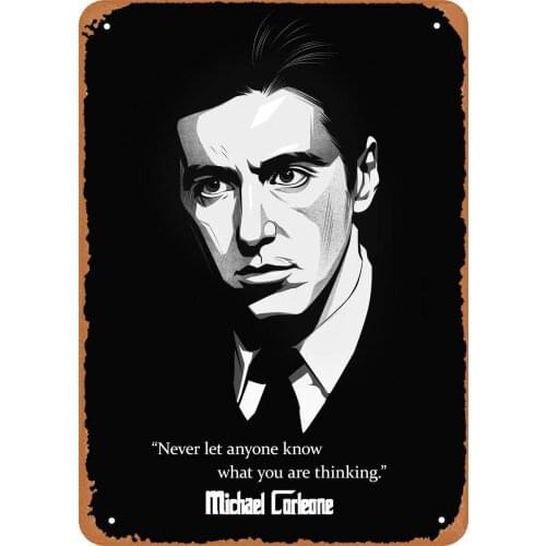 Vintage Metal Sign Michael Corleone Quote Portrait Quotes 8x12 Inches Tin Sign for Home Bar Pub Garage Decor gifts