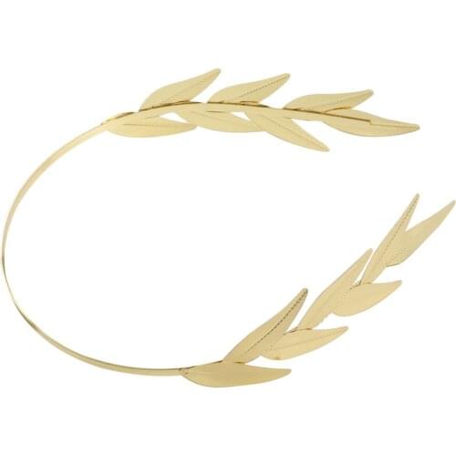 Vintage Unique Gold Leaf Headband Wedding Hair Accessories HairBands Tiara Crown Bridal Jewelry for Women indian headpiece