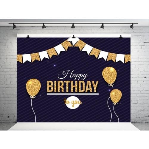 VinylBDS photo background Newborn Birthday Backdrops Golden Ballon Background for Photo Studio