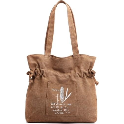 2019 New Fashion Reusable Shopping Bag Women Shoulder Bags Lady Simple Cartoon Casual Style Canvas Waterproof HandBags ZX-133