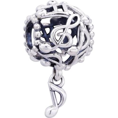 Ajax Wholesale 925 Sterling Silver Word Musical Note Pendant Charms Fit Women Fashion Necklace & Weave Bracelet Snake Bangle