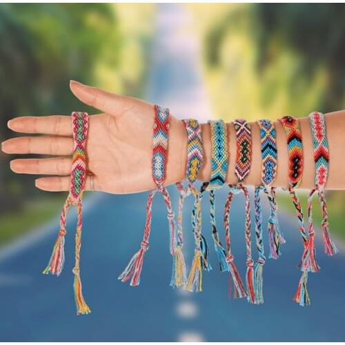 Retro Bohemian Friendship Bracelet for Women Fashion Couple Vintage Cheap Handmade Braided Macrame Wrap charm bracelet