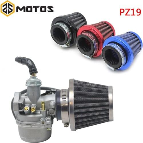 ZS MOTOS PZ19 Carburetor with Air Filter Cable Choke for 50cc 70cc 90cc 110cc 125cc Chinese ATV Quad Go-kart