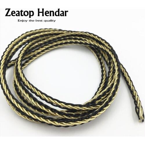 1Pcs HIFI 6N 19 * 8 Cores Earphone Cable DIY Headphone Extreme Soft Audio Wire Pure Single Crystal Copper Black and Gold 1.5M 5M
