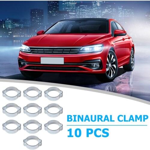 10pcs/set Fuel Pipe Water Hose Clips Double Ear Hose Clamps Carbon Steel Clips for Auto Fastener Accessories