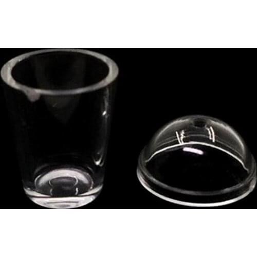 2pcs 1:12 Dollhouse Accessories Miniature Transparent Straw Lid Cup Model Toys DIY Simulation Kitchen Toys for Baby